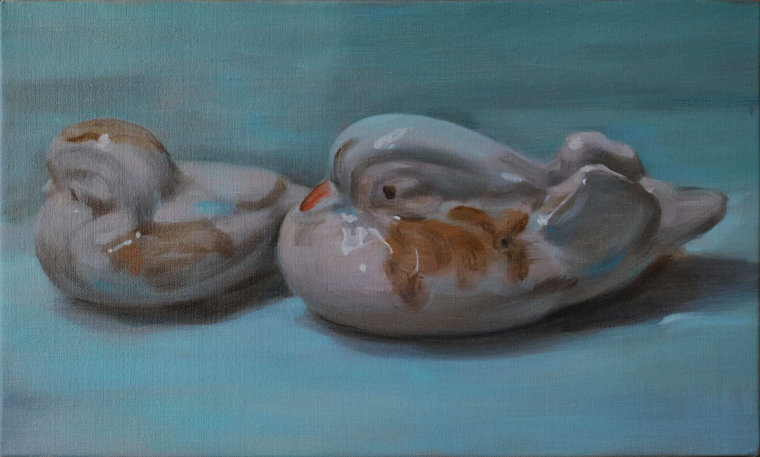 《鸳鸯》24×40cm布面油画2018
